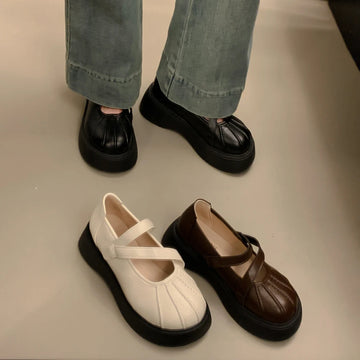 Xajzpa Women Shoes Autumn British Style Clogs Platform Female Footwear Oxfords Fall Preppy Creepers New Dress Leather Mary Janes